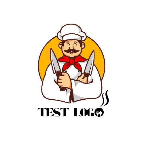 Black and Orange BBQ Restaurant Logo