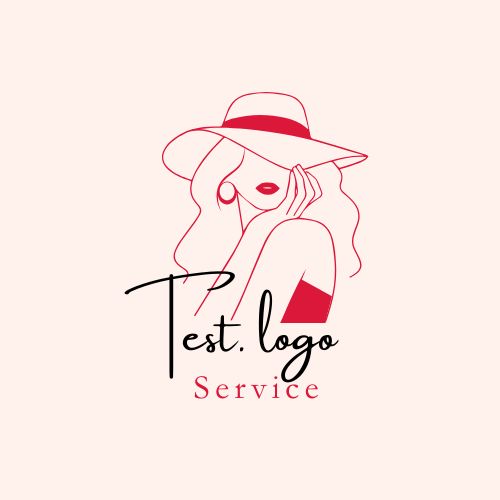 Red Black Minimalist Beauty Lady Feminine Boutique Logo
